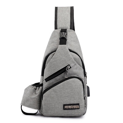 

Multi-function mens outdoor travel large capacity chest bag Fashion water bag USB charging shoulder bag
