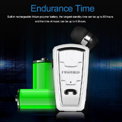 

Fineblue Wireless Bluetooth Headsets In-ear Stereo Headphones Clip-on Earbuds Hands-free with Microphone Black