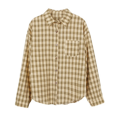 

The new autumn 2018 Han edition retro plaid shirt