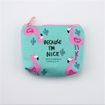 

2018 New Style Fashion Print Women Girls Ladies Canvas Coin Purse Zipper Bag Key Holder Square