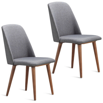 

Set of 2 Leisure Accent Armless Upholstered Dining Chairs-Gray