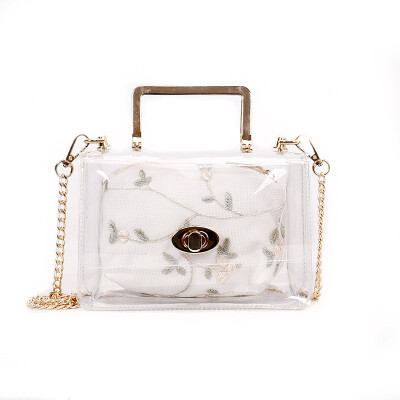 

2018 New Woman Handbags Transparent Messenger Bag Fashion Composite Bag Korean Version Women Shoulder Bag