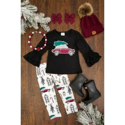 

Toddler Baby Girl Xmas Clothes Tops Tee T-shirts Long Pants Kids Casual Outfits
