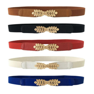 

Women Ladies Elastic Bow WideThin Stretch Wrap Buckle Waistband Waist Belt Band