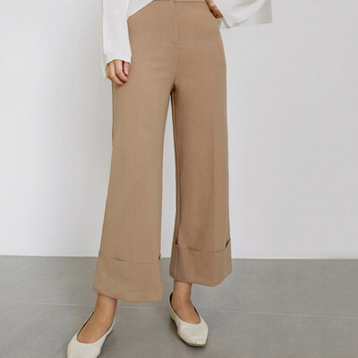 

Women Summer Solid Color Loose Wide Leg Loose Split Elastic High Waist Straight Casual Pants
