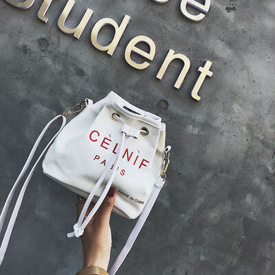 

2018 New Style Fashion Women New Letter Handbag Shoulder Bags Tote Canvas Bucket Messenger Hobo Bag Satchel