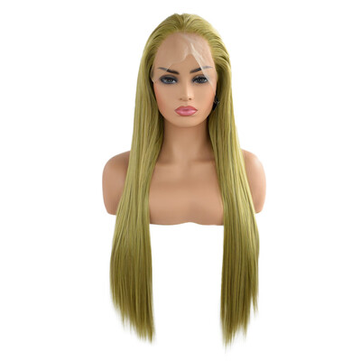 

〖Follure〗Women Fashion Long Straight Green Color Wig Hair Cosplay Wig