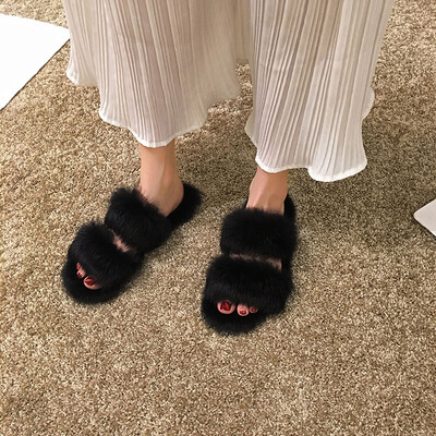 

Flat slippers for women to wear autumn Korean version of ins tide dew toe drag holiday beach shoes casual sandals