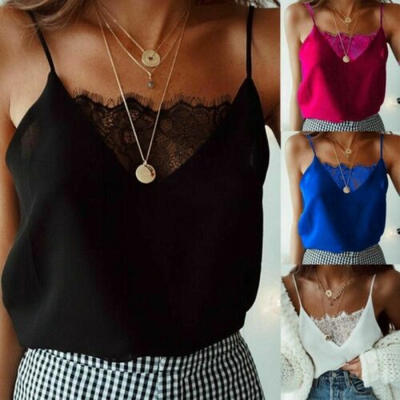 

Womens Lace Crop Top Sexy Vest Fashion Camisole Sleeveless Tank Top T-Shirt