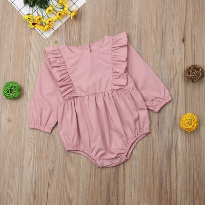 

Lovely Newborn Kids Baby Girls Long Sleeves Ruffle Romper 1PC Outfit Clothes