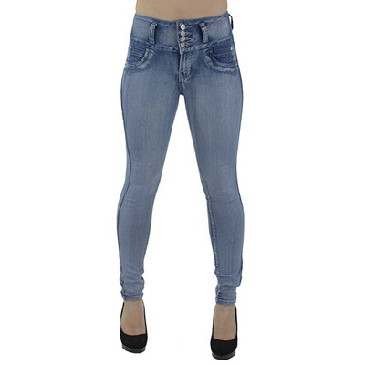 

Tailored Women High Waisted Skinny Denim Jeans Stretch Slim Pants Calf Length Jeans