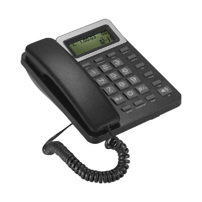 

Desktop Corded Landline Phone Fixed Telephone with LCD Display Mute Pause Hold Flash Redial Hands Free Calculator Functions