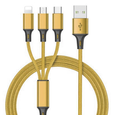 

USB Cable For IPhone  X 8 7 6 Charging Charger 3 In 1 24A Micro USB Cable Type-C Mobile Phone Cables For Samsung S8