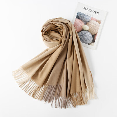 

New gradient color scarf female autumn&winter imitation cashmere thickening wild shawl dual-use warm scarf