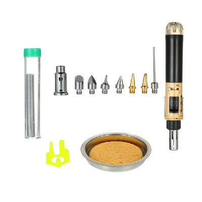 

12 in 1 Soldering Iron Kit Full Electronics Set Welding Tool Car Repairing Gas Soldering Self-igniting Torch Outdoors Grey