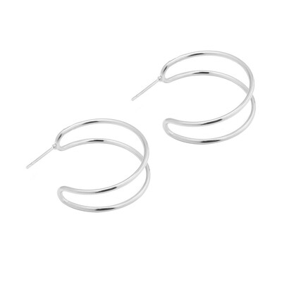 

Simple Fashion Alloy Hollow Curved Stud Earrings Women Birthday Gift Jewelry