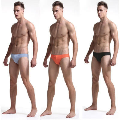 

Men&39s Low-waist Ice Silk Mini Briefs Underwear Sexy Breathable Underpants -XL