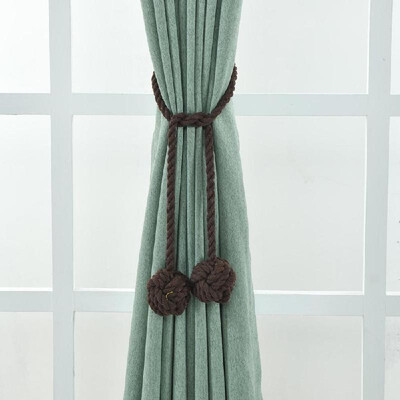 

1Pair Curtain Tiebacks Rope Curtain Rope Buckle Holdbacks with Double Ball