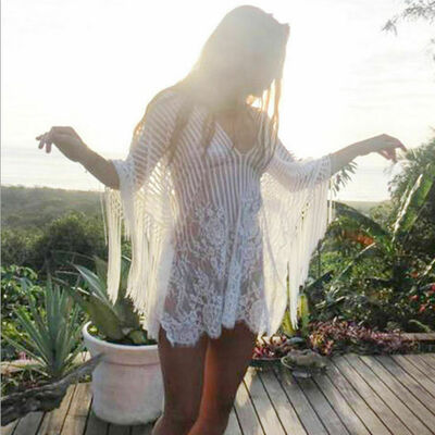 

Fashion Women Bathing Suit Lace Crochet Bikini Swimwear Cover Up Beach Dress