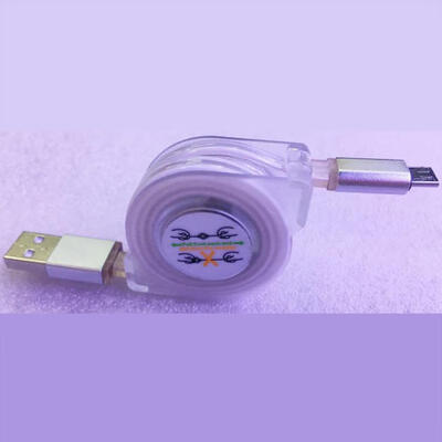 

Light Up Micro USB Charge Cable Retractable 2A Fast Charging Cord For Samsung Sony HTC-1m