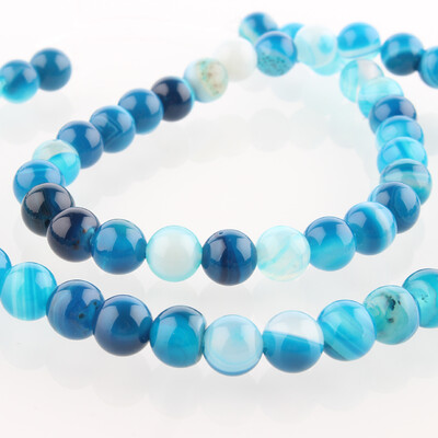 

Natural Gemstone Agate Round Bead Strands Dyed DeepSkyBlue 6mm Hole 1mm about 63pcsstrand 1535"