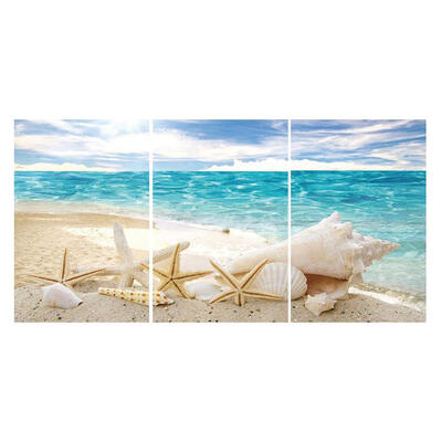 

3pcs 5D DIY Full Drill Diamond Painting Beach Shell Cross Stitch Embroidery