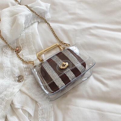 

Tailored Womens Fashion Transparent Small Bag PVC Shoulder Bag Handbag Diagonal Package
