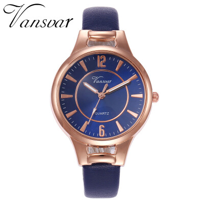 

Vansvar Ladies Clock Quartz Wristwatches Reloj Casual Leather Thin Band Hours Watch Fashion Luxury Ladies Woman Watches 533