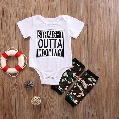 

2PCS Toddler Newborn Kid Baby Boys Bodysuits TopsLeg Warmer Outfits Set Clothes