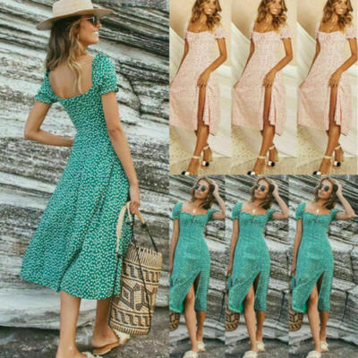 

Women Summer Boho Midi Maxi Dress Evening Cocktail Party Beach Dresses Sundress