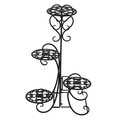 

Plant Stand 3 Tier Shelves Indoor Outdoor Garden Rack Iron Pot Shelf Decoration