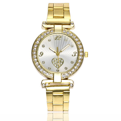 

Explosion models womens heart-shaped alloy steel belt watch personality digital diamond table