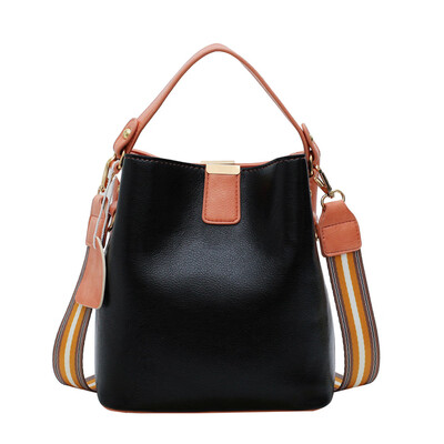 

Women Contrast Color Bucket Bag Large Capacity Casual Shoulder Messenger Bag Simple Crossbody Bag Ladies Tote T2G