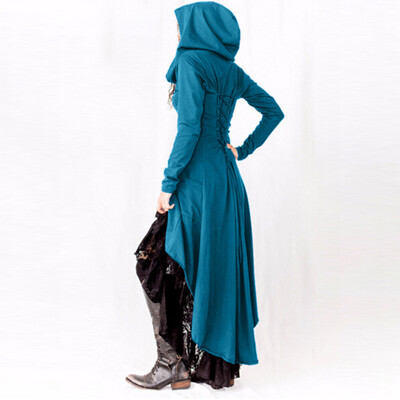 

Women Medieval Crew Neck Vintage Fabala Long Sleeve Retro Maxi Ladies Halloween