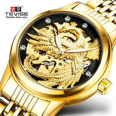 

Swiss tevise popular night light waterproof automatic mechanical watch lady Longfeng couple mechanical watch watch