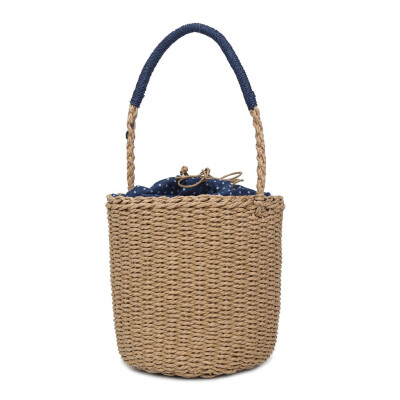 

Tailored Womens Fashion Straw Woven Bag Solid color Shoulder Bag Wild Casual Bucket Bag