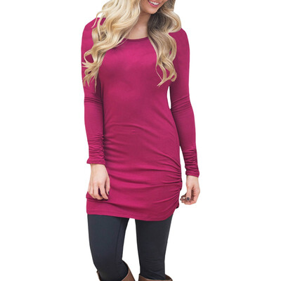 

Lengthened Hem Side Pleated Tops