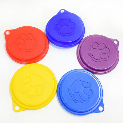 

5 Pieces Plastic Can Lid Three-in-one Dog Cat Food Seal Fresh Cover Dog Bowl Tableware Self-sealing Cover