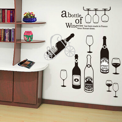 

New Wine Bottle Wall Sticker Kitchen Room Decoration Decal