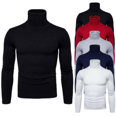 

UK Mens Thermal Underwear Turtleneck Top Ski Knitwear T-Shirt Sweaters