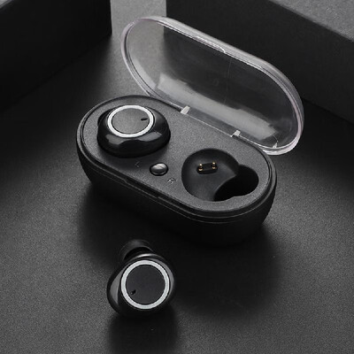 

BT50 Auto Pairing Wireless Earphones Sweatproof Sport Headset Stereo Noise Cancellation Audio Headphones WhiteGolden