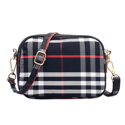 

Single-shoulder mini-bag moire-bag British lattice retro-wrapped multi-compartment nylon bag