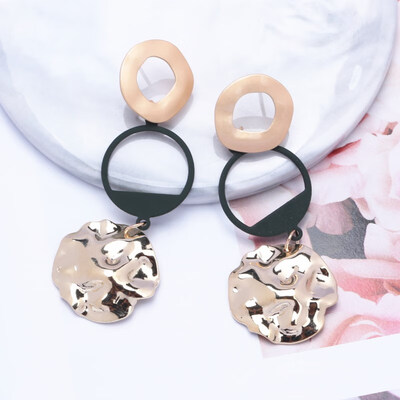 

EK608 Geometric Metal Spray Heart Flower Leaf Waterdrop Earrings for Women Statement Trendy Jewelry Brincos Party Pendientes
