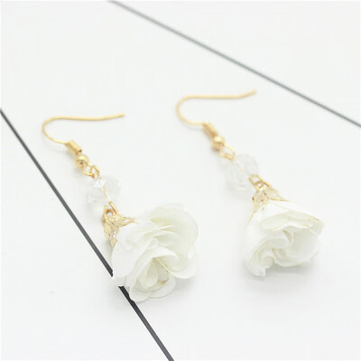 

Olaru Vintage Long Flower Crystal Stud Earrings Fashion Extendy Cute Earring for Women Brincos Drop Shipping Bijoux Female hOT