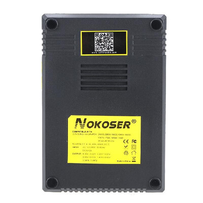 

Nokoser 4 Slot Digital LCD Intelligent Smart Battery Charger for Rechargeable LiFePO4 Ni-MHNi-Cd AAAAA Li-ion 266502265018650