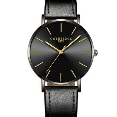 

Ultra thin Men Watch Masculino Genuine Leather Strap Wristwatch Para Hombre Quartz Wrist watch Lovers Waterproof Fashion Watch