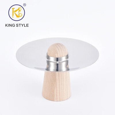 

European fruit plate light luxury creative solid wood stainless steel fruit plate