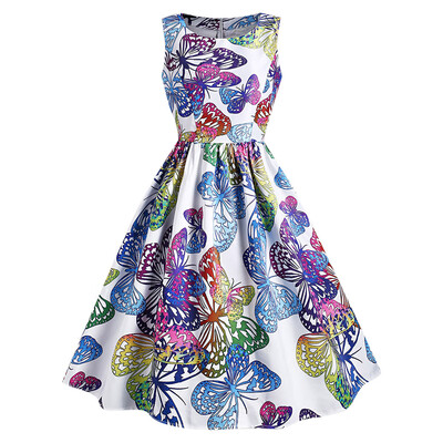 

Vintage Butterfly Print Flare Dress