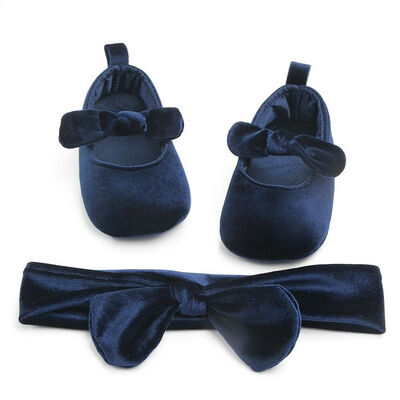 

Newborn Baby Infant Girl Crib Shoes Soft Sole Prewalkers Anti-slip Sneakers PramHead band