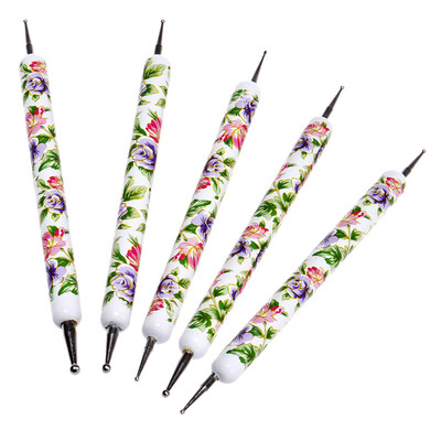 

Toponeto 5Pcs Floral 2 Way Dotting Manicure Nail Art Pen WH